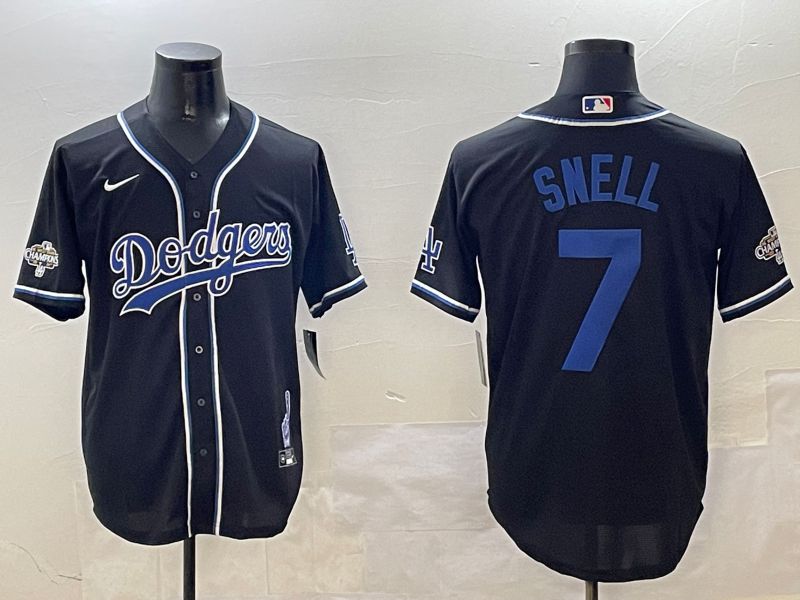 Men Los Angeles Dodgers #7 Snell Black Fashion Game 2025 Nike MLB Jersey style 30610->los angeles dodgers->MLB Jersey